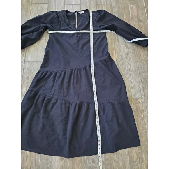 Topshop Textured Poplin Midi Swing Dress in Black US Sz 10 Content Label Missing - Picture 3 of 6